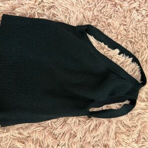 Black Ribbed Halter Top